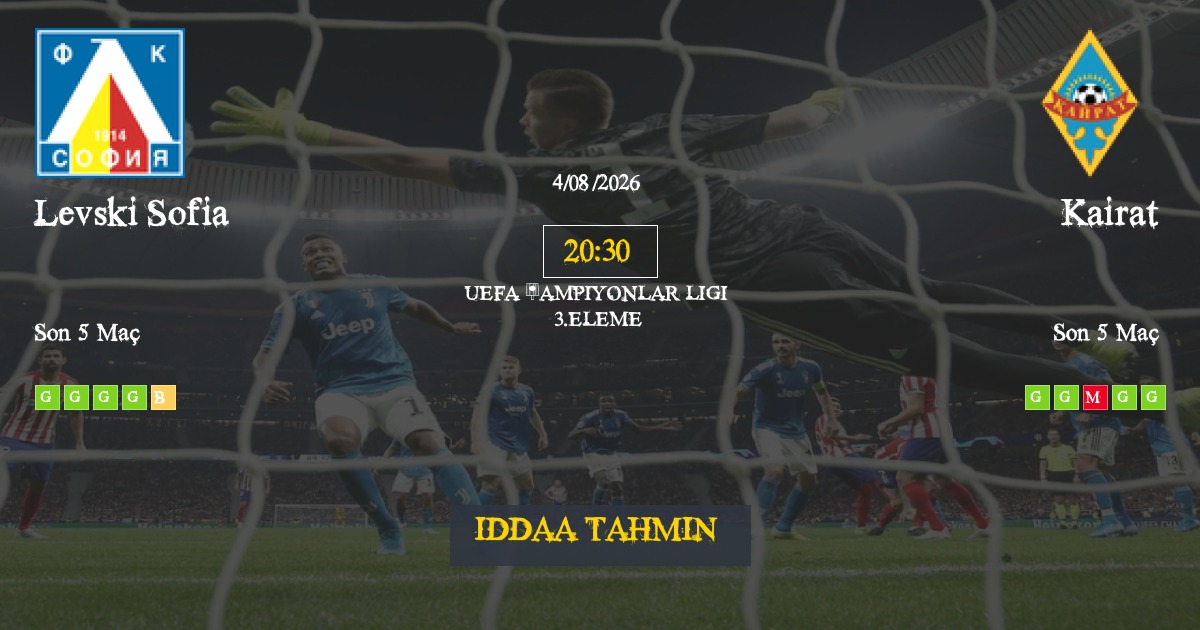 Levski Sofia Kairat İddaa Maç Tahmini 04 Ağustos 2026