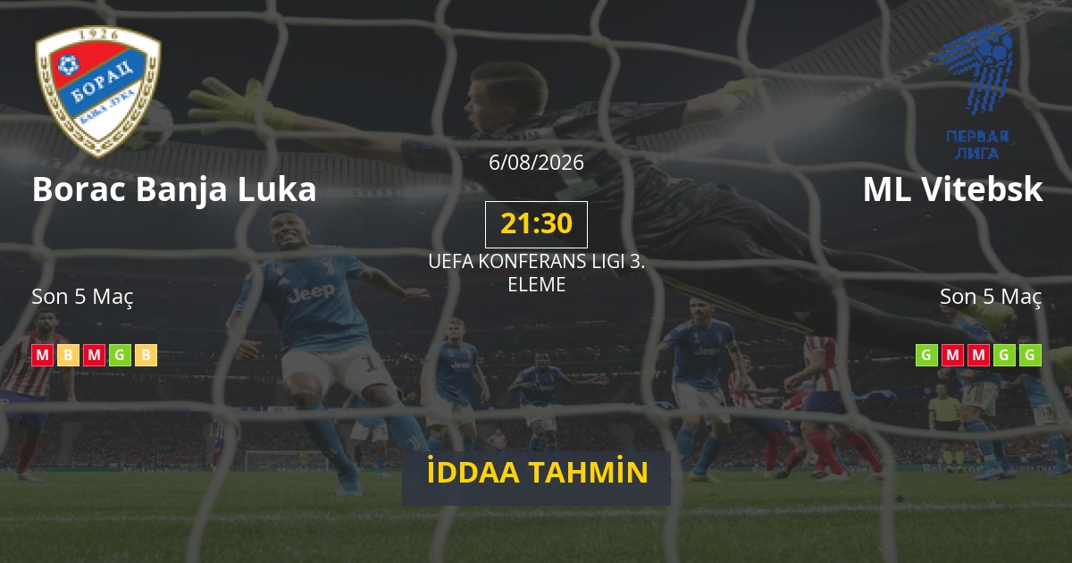 Borac Banja Luka ML Vitebsk İddaa Maç Tahmini 06 Ağustos 2026