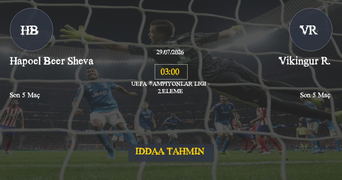 Hapoel Beer Sheva Vikingur R. İddaa Maç Tahmini 29 Temmuz 2026