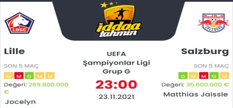 Lille Salzburg İddaa Maç Tahmini 23 Kasım 2021