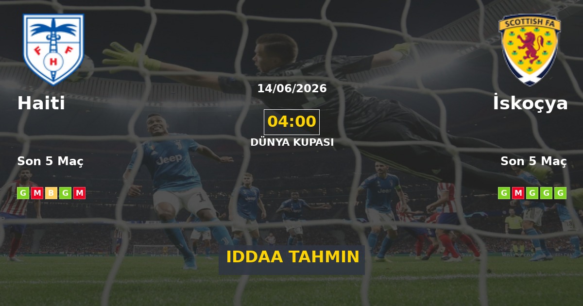 Haiti İskoçya İddaa Maç Tahmini 14 Haziran 2026