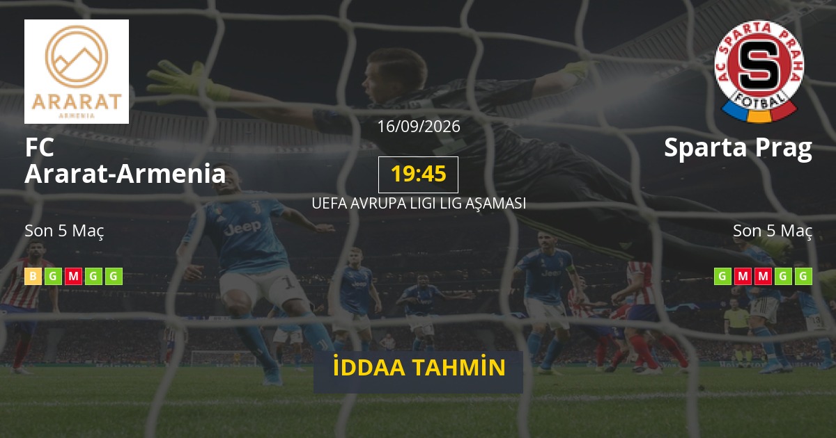 FC Ararat-Armenia Sparta Prag İddaa Maç Tahmini 16 Eylül 2026
