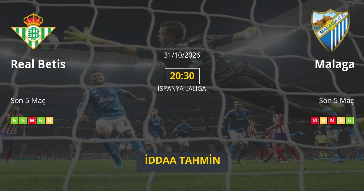 Real Betis Malaga İddaa Maç Tahmini 31 Ekim 2026