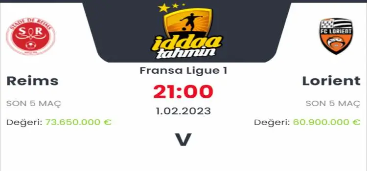 Reims Lorient İddaa Maç Tahmini 1 Şubat 2023