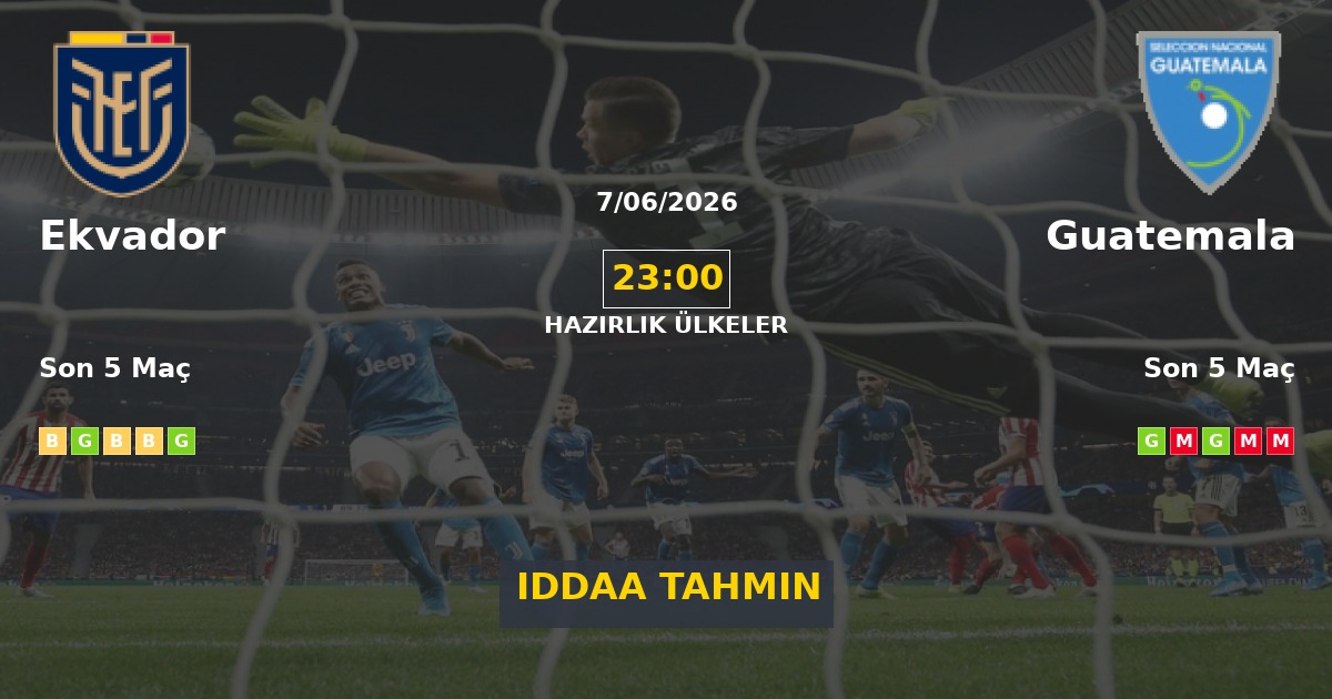 Ekvador Guatemala İddaa Maç Tahmini 07 Haziran 2026
