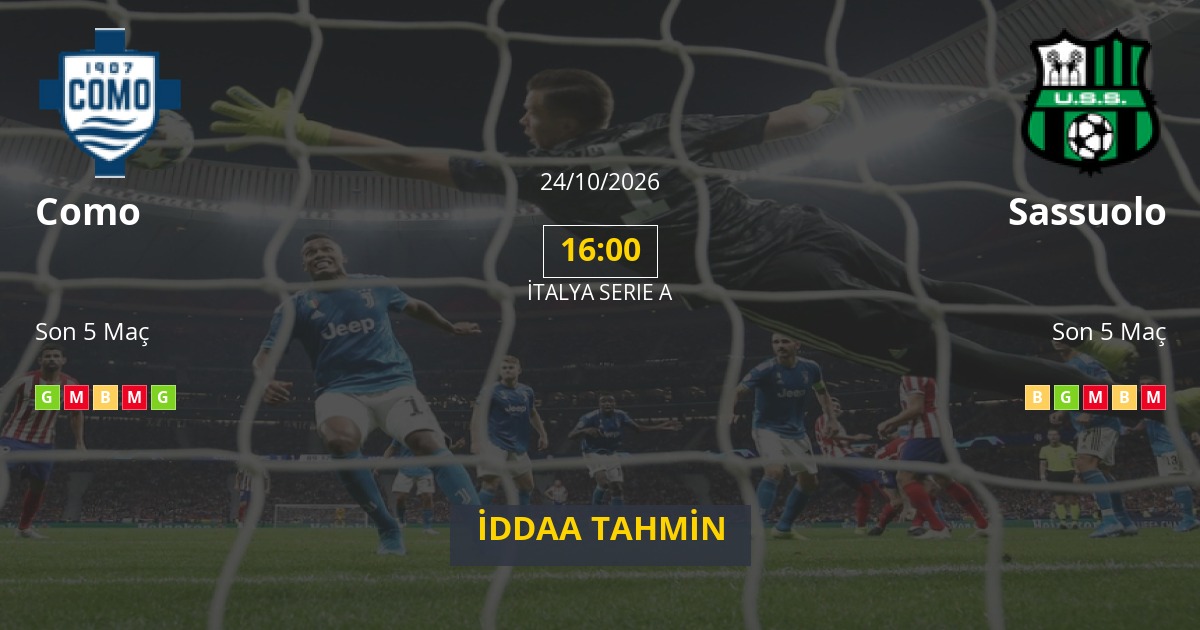 Como Sassuolo İddaa Maç Tahmini 24 Ekim 2026