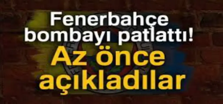 Fenerbahçe yılın bombasını patlattı!