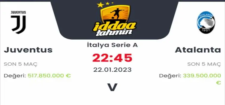 Juventus Atalanta İddaa Maç Tahmini 22 Ocak 2023